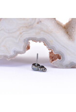 BVLA 2.5mm Beaded Bezel with Polar Sapphire in Rhodium Plated 14k Gold Threadless End by BVLA!