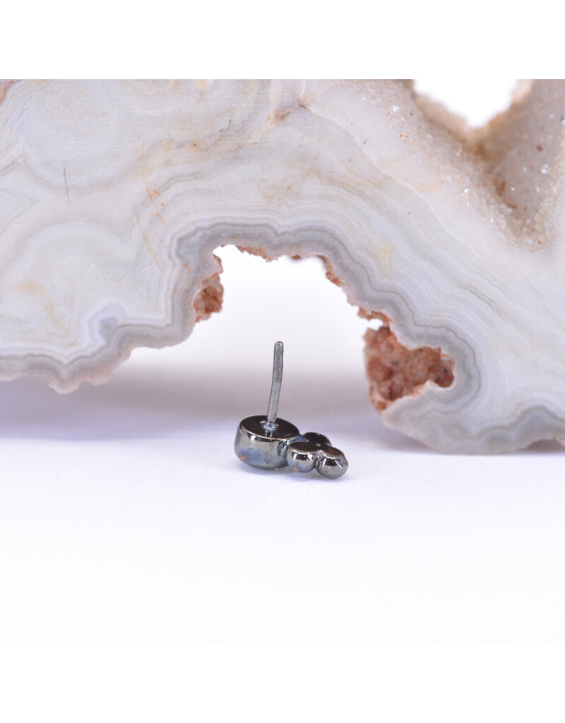BVLA 2.5mm Beaded Bezel with Polar Sapphire in Rhodium Plated 14k Gold Threadless End by BVLA!
