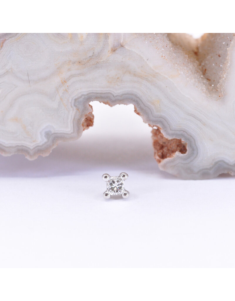 BVLA Princess Cut Prong with Genuine Diamond or CZ in 14k Gold Threadless Ends by BVLA!