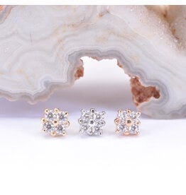BVLA Reema CZ 14k Gold Threadless Ends