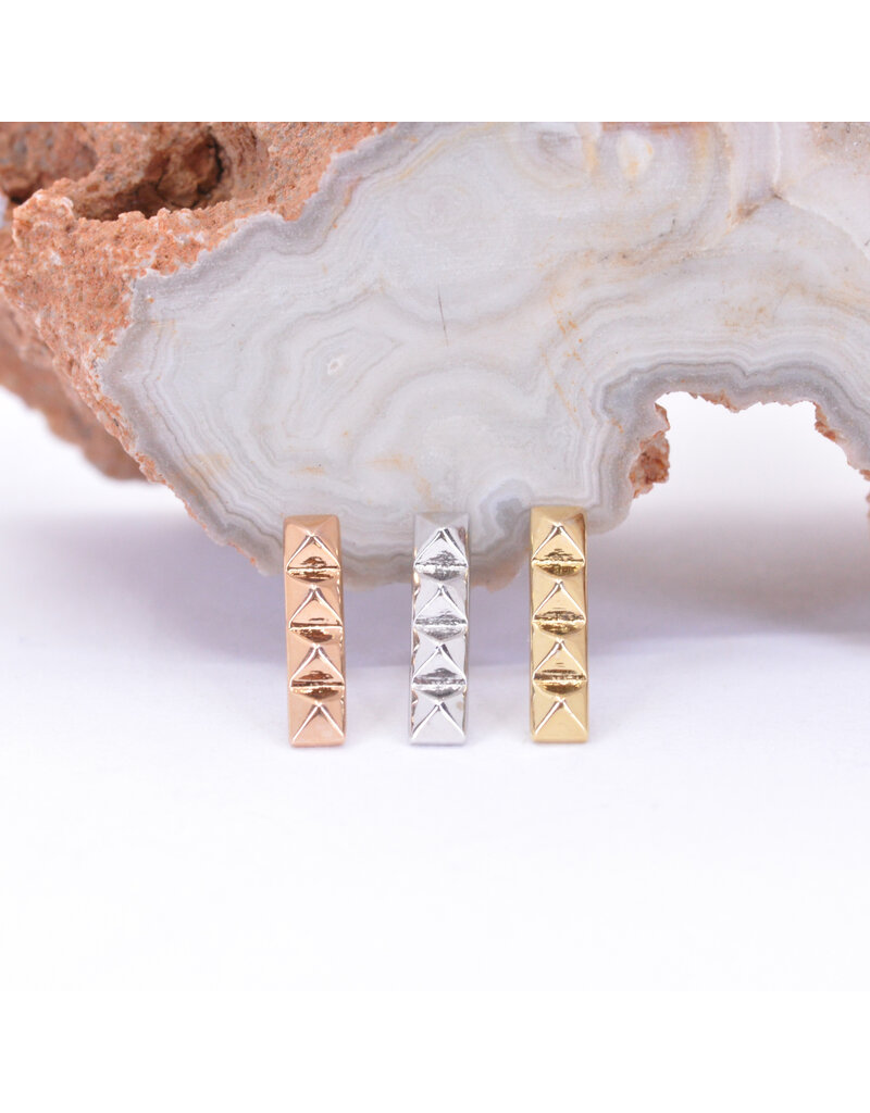 BVLA Pyramid Strip 14k Gold Threadless Ends by BVLA!