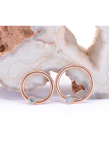 BVLA 16g Fixed Bezel Seam Rings with 2mm Ice Blue Diamond in 14k Rose Gold