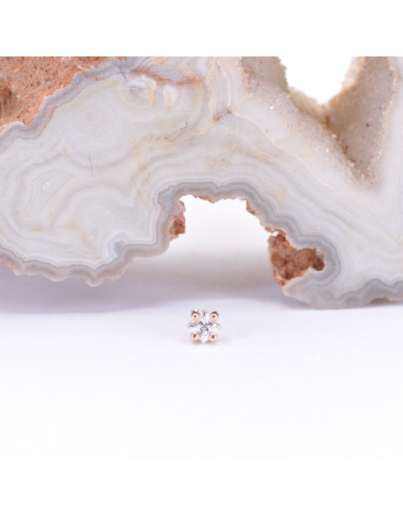 BVLA Princess Cut Prong with Genuine Diamond or CZ in 14k Gold Threadless Ends by BVLA!