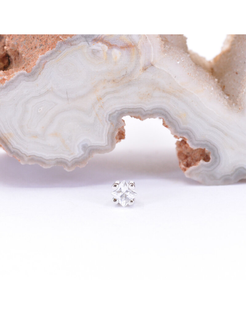 BVLA Princess Cut Prong with Genuine Diamond or CZ in 14k Gold Threadless Ends by BVLA!