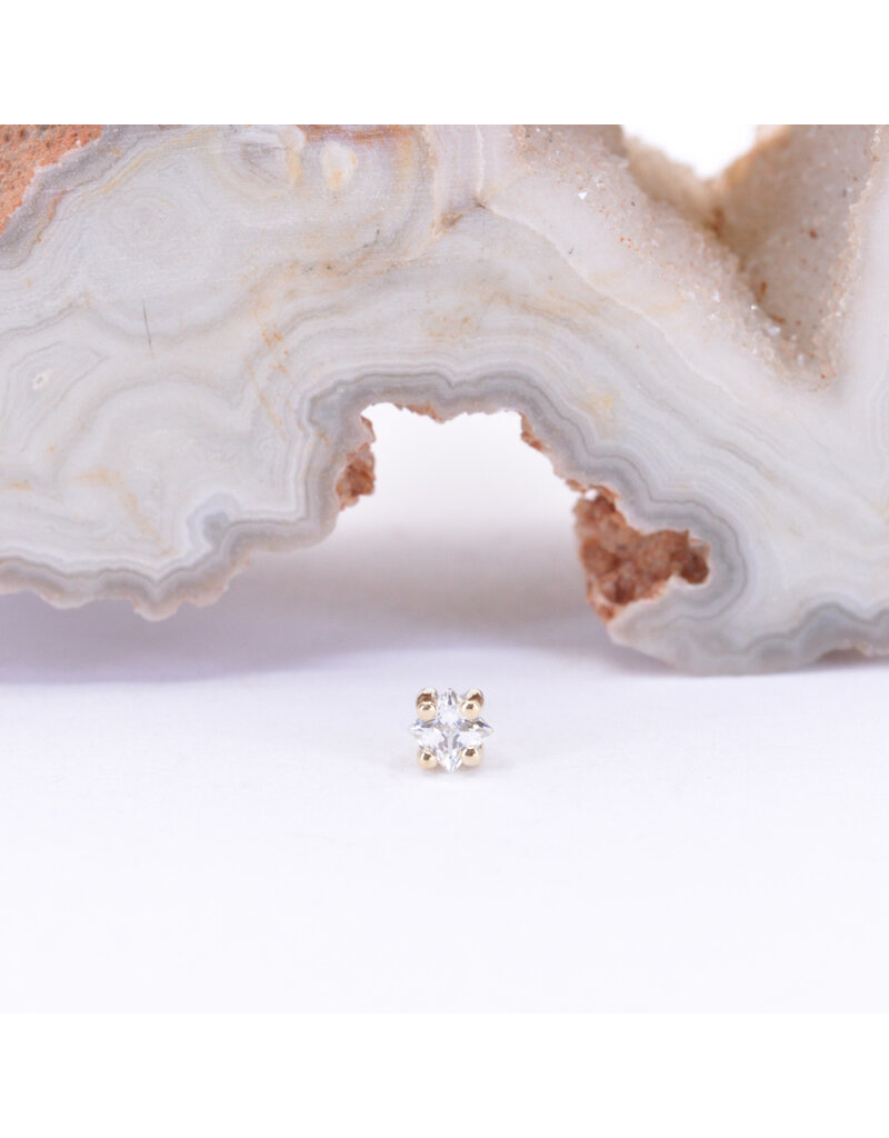 BVLA Princess Cut Prong with Genuine Diamond or CZ in 14k Gold Threadless Ends by BVLA!