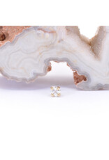 BVLA Princess Cut Prong with Genuine Diamond or CZ in 14k Gold Threadless Ends by BVLA!