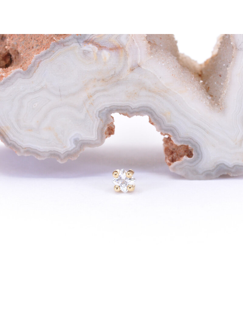 BVLA Princess Cut Prong with Genuine Diamond or CZ in 14k Gold Threadless Ends by BVLA!