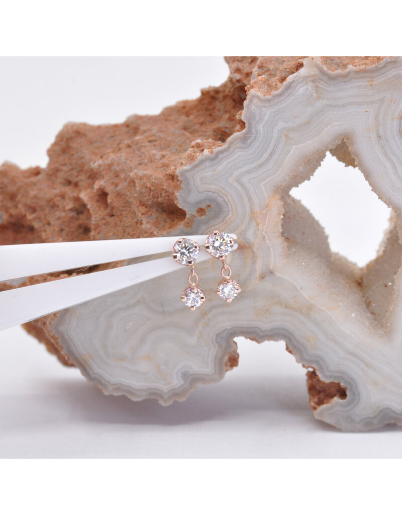 BVLA Duet with 2.5mm & 2mm Genuine VS Diamonds in 14k Gold Threadless Ends by BVLA!