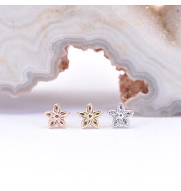 BVLA Hibiscus Flower 14k Gold Threadless Ends