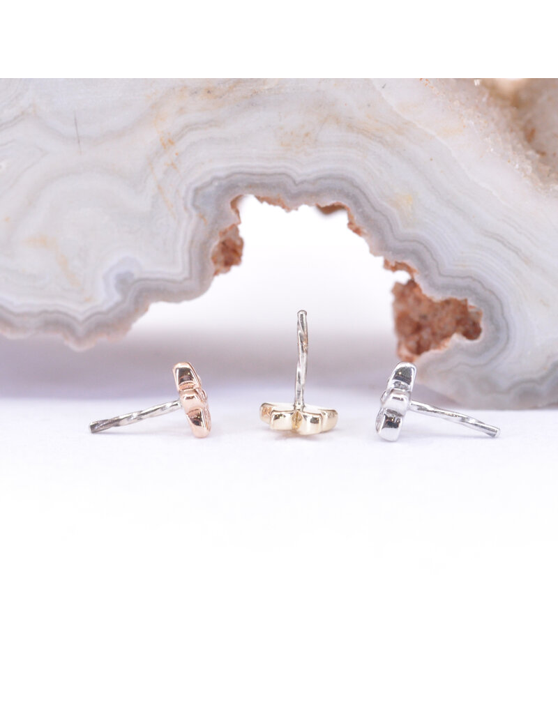 BVLA Tiny Hibiscus Flower in 14k Gold Threadless Ends by BVLA!