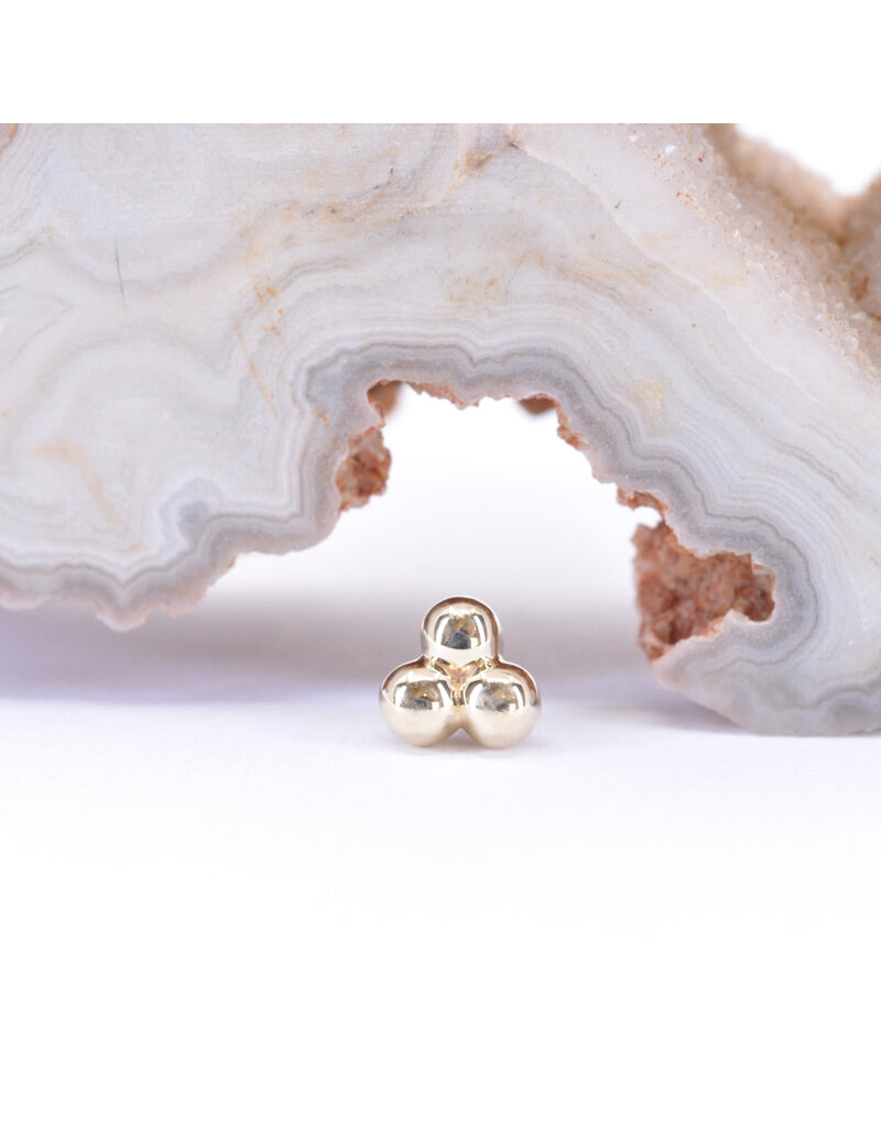 BVLA 2.5mm Tri Bead Cluster in 14k Gold 14g Threaded Ends by BVLA!