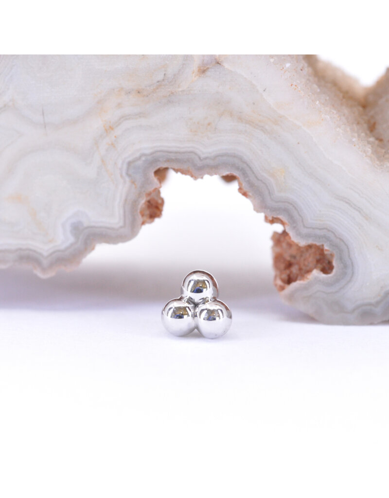 BVLA 2.5mm Tri Bead Cluster in 14k Gold 14g Threaded Ends by BVLA!