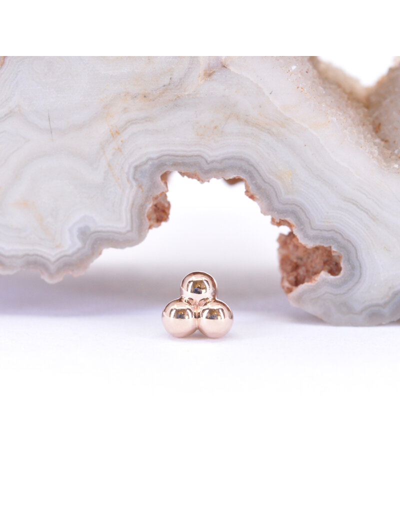BVLA 2.5mm Tri Bead Cluster in 14k Gold 14g Threaded Ends by BVLA!