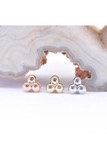 BVLA 2.5mm Tri Bead Cluster in 14k Gold 14g Threaded Ends by BVLA!