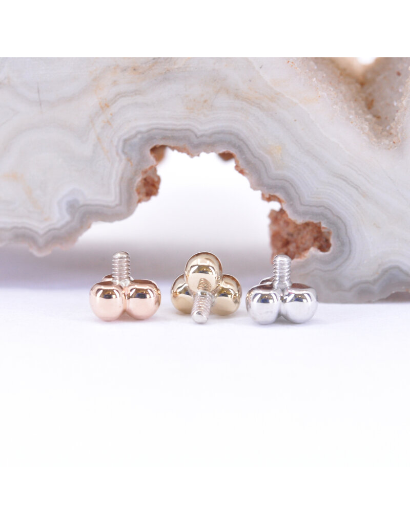 BVLA 2.5mm Tri Bead Cluster in 14k Gold 14g Threaded Ends by BVLA!