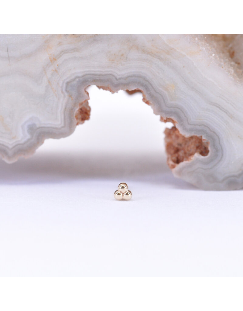 BVLA Tri Bead Cluster Threadless End in 14k Gold by BVLA!