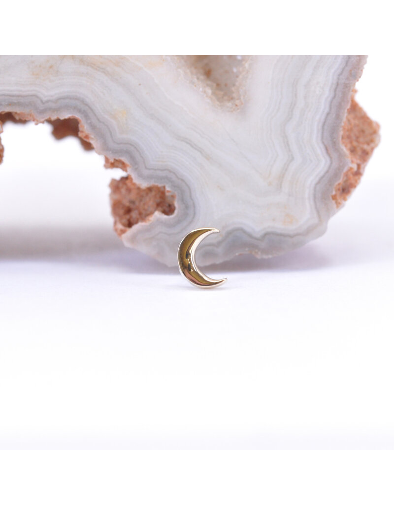 BVLA 4mm Flat Crescent Moon in 14k Gold Threadless Ends by BVLA!