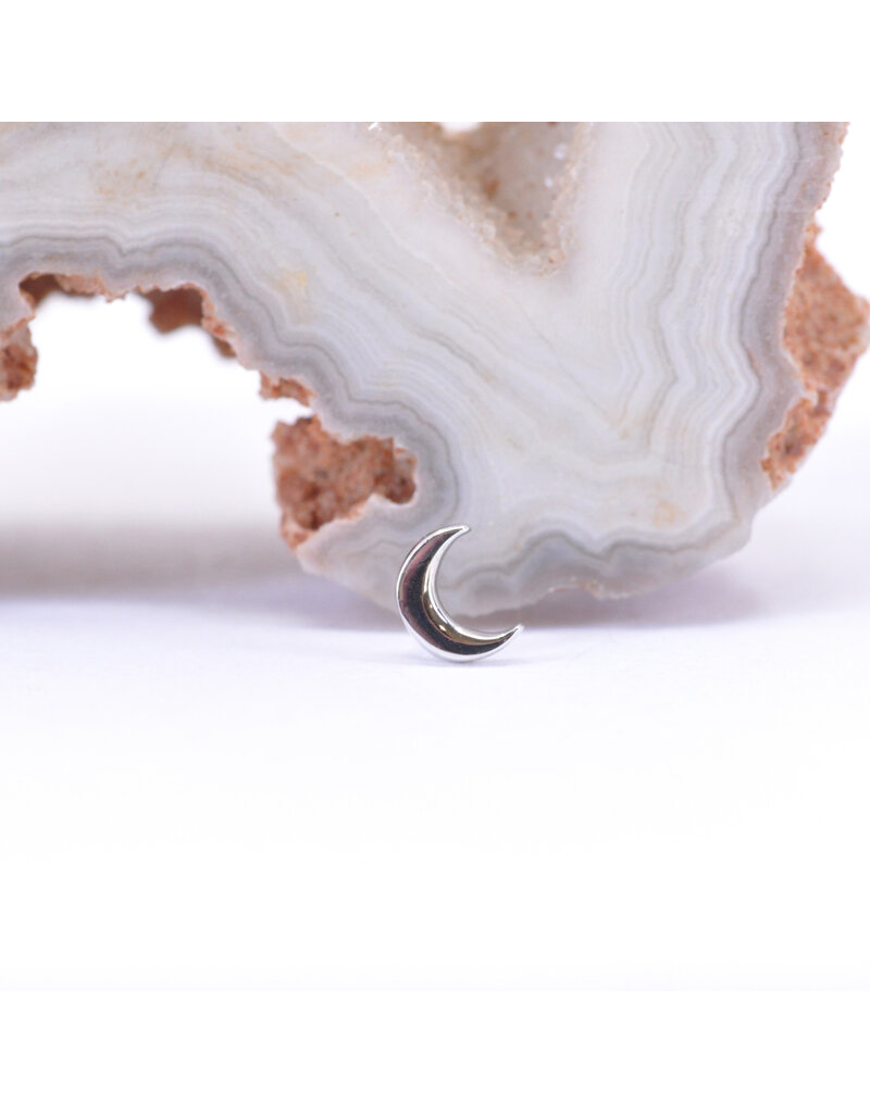 BVLA 4mm Flat Crescent Moon in 14k Gold Threadless Ends by BVLA!