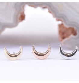 BVLA Flat Crescent Moon 14k Gold Threadless Ends