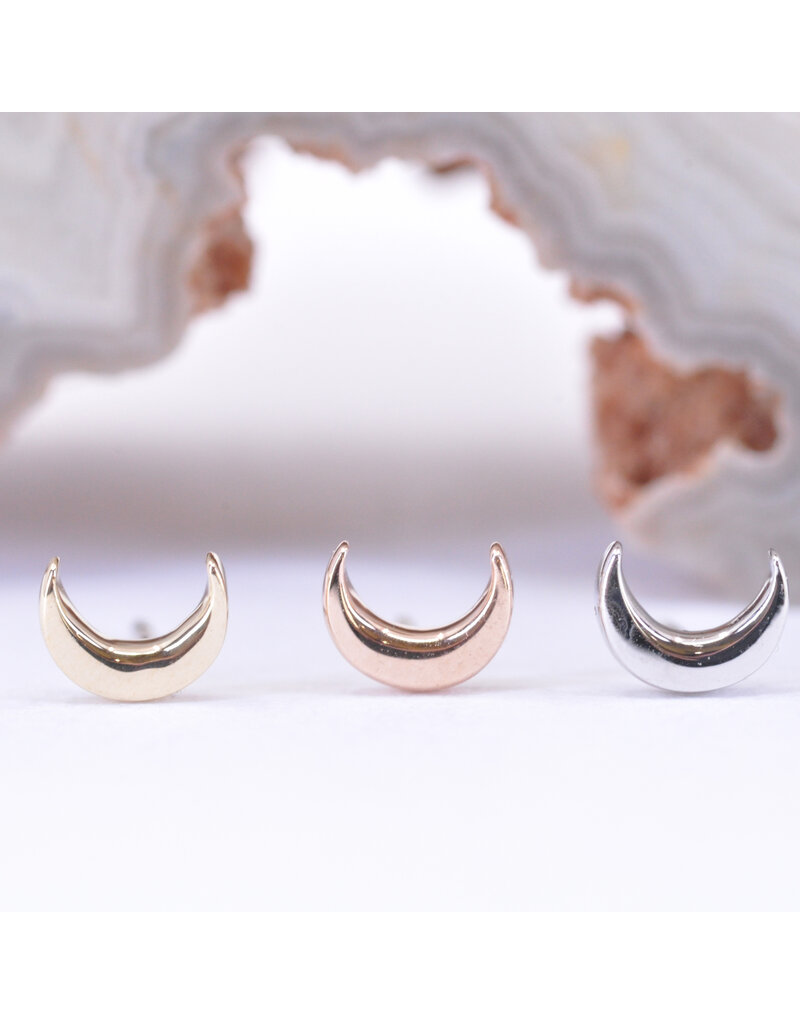 BVLA 4mm Flat Crescent Moon in 14k Gold Threadless Ends by BVLA!