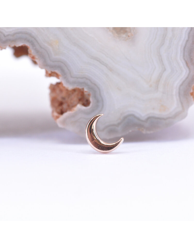 BVLA 4mm Flat Crescent Moon in 14k Gold Threadless Ends by BVLA!