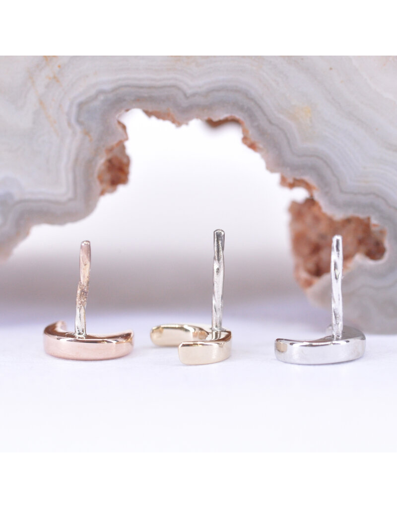 BVLA 4mm Flat Crescent Moon in 14k Gold Threadless Ends by BVLA!