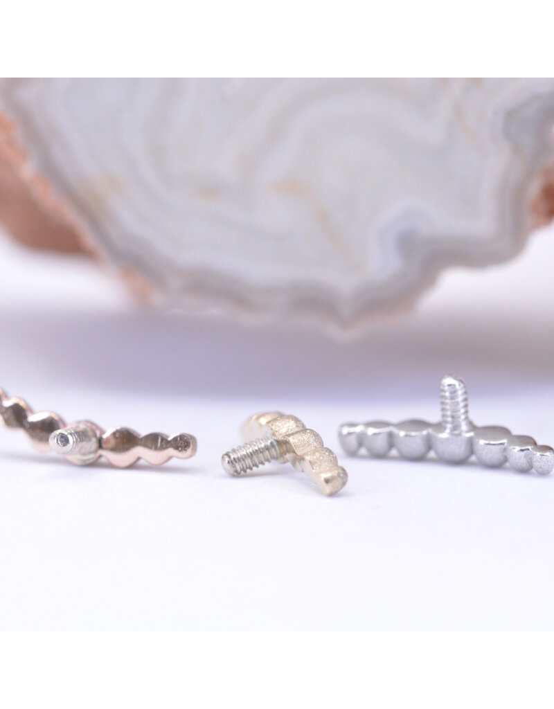BVLA Sandblasted 7 Bead Arc in 14k Gold 16g Threaded Ends by BVLA!