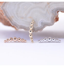 BVLA 7 Bead Arc 14k Gold 16g Threaded Ends