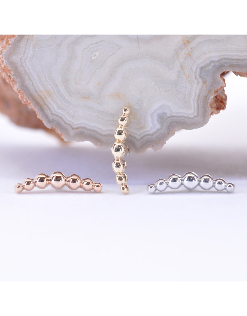 BVLA 7 Bead Arc in 14k Gold 16g Threaded Ends by BVLA!