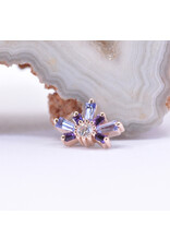 BVLA Half Mini Nova with Grade AA Tanzanite, Grade AA Amethyst and CZ in 14k Rose Gold 16g Threaded End by BVLA!