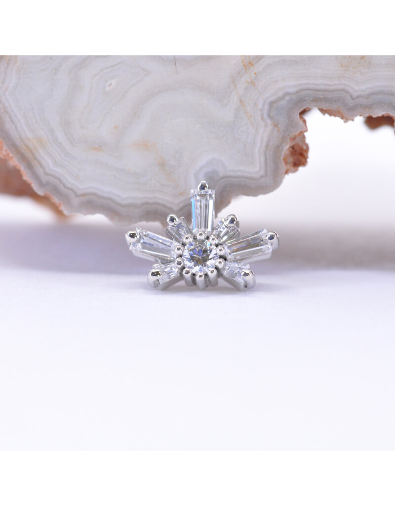 BVLA Half Mini Nova with CZ in 14k Gold 16g Threaded Ends by BVLA!
