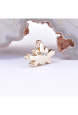 BVLA Half Mini Nova with Champagne Sapphire, CZ and Genuine Grade AAA White Opal in 14k Yellow Gold 16g Threaded End by BVLA!