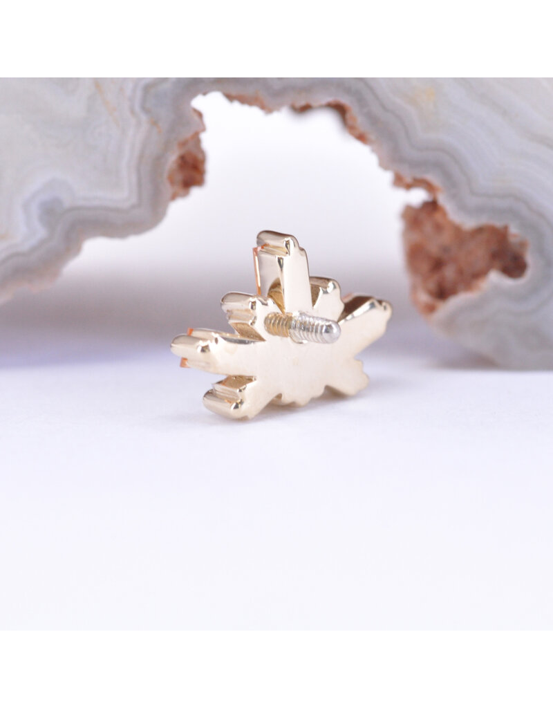 BVLA Half Mini Nova with Champagne Sapphire, CZ and Genuine Grade AAA White Opal in 14k Yellow Gold 16g Threaded End by BVLA!