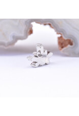 BVLA Half Mini Nova with CZ, Padparadscha Sapphire and Rainbow Moonstone in 14k White Gold 16g Threaded End by BVLA!