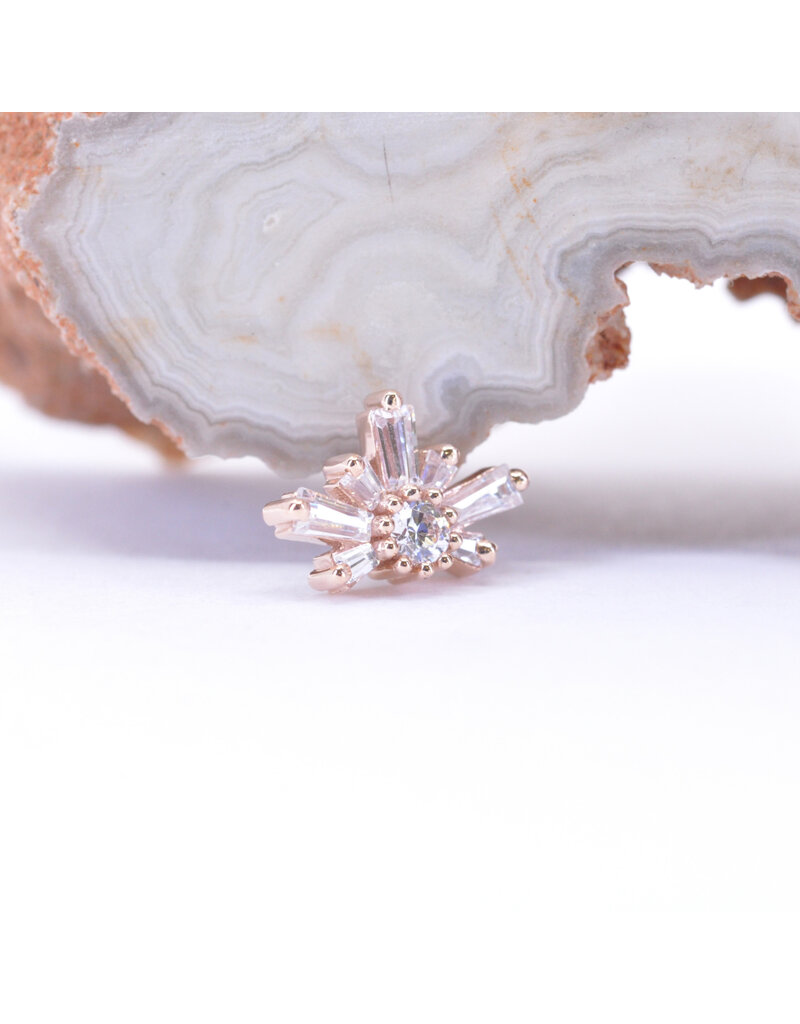 BVLA Half Mini Nova with CZ in 14k Gold 16g Threaded Ends by BVLA!