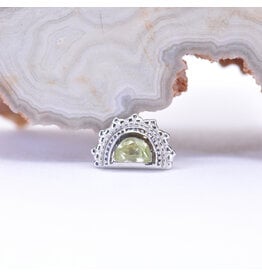 BVLA Afghan Moon Peridot White Gold 16g Threaded End