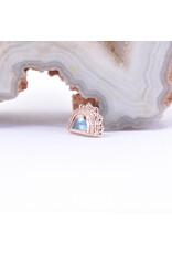 BVLA Afghan Moon with Sandblasted Swiss Blue Topaz in 14k Rose Gold 16g Threaded End by BVLA!