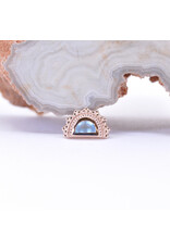 BVLA Afghan Moon with Sandblasted Swiss Blue Topaz in 14k Rose Gold 16g Threaded End by BVLA!