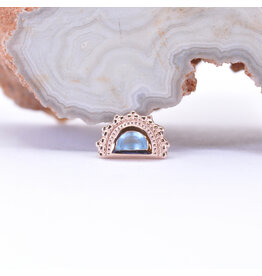 BVLA Afghan Moon Swiss Blue Topaz Rose Gold 16g Threaded End