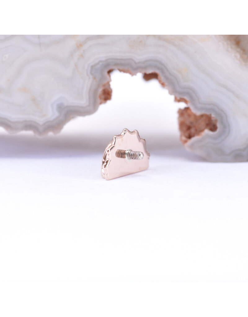 BVLA Afghan Moon with Sandblasted Swiss Blue Topaz in 14k Rose Gold 16g Threaded End by BVLA!