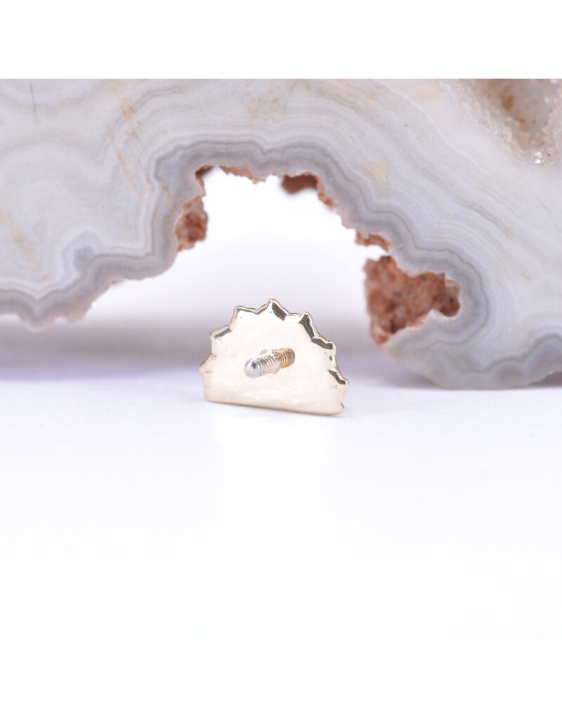 BVLA Afghan Moon with Faceted Rainbow Moonstone in 14k Yellow Gold 16g Threaded End by BVLA!