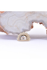 BVLA Afghan Moon with Faceted Rainbow Moonstone in 14k Yellow Gold 16g Threaded End by BVLA!