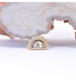 BVLA Afghan Moon Moonstone Yellow Gold 16g Threaded End