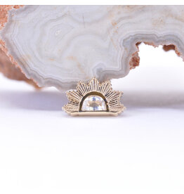 BVLA Himalia Moonstone Yellow Gold 16g Threaded End