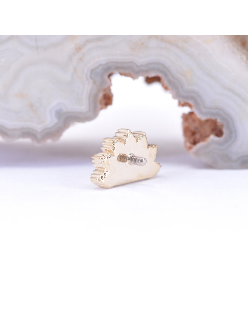 BVLA Himalia with Faceted Rainbow Moonstone in 14k Yellow Gold 16g Threaded End by BVLA!