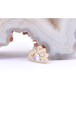 BVLA Himalia with Faceted Rainbow Moonstone in 14k Yellow Gold 16g Threaded End by BVLA!