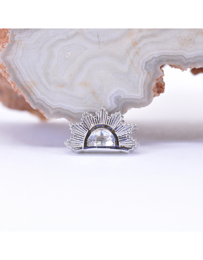 BVLA Himalia with Faceted Rainbow Moonstone in 14k White Gold 16g Threaded End by BVLA!