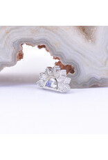 BVLA Himalia with Faceted Rainbow Moonstone in 14k White Gold 16g Threaded End by BVLA!