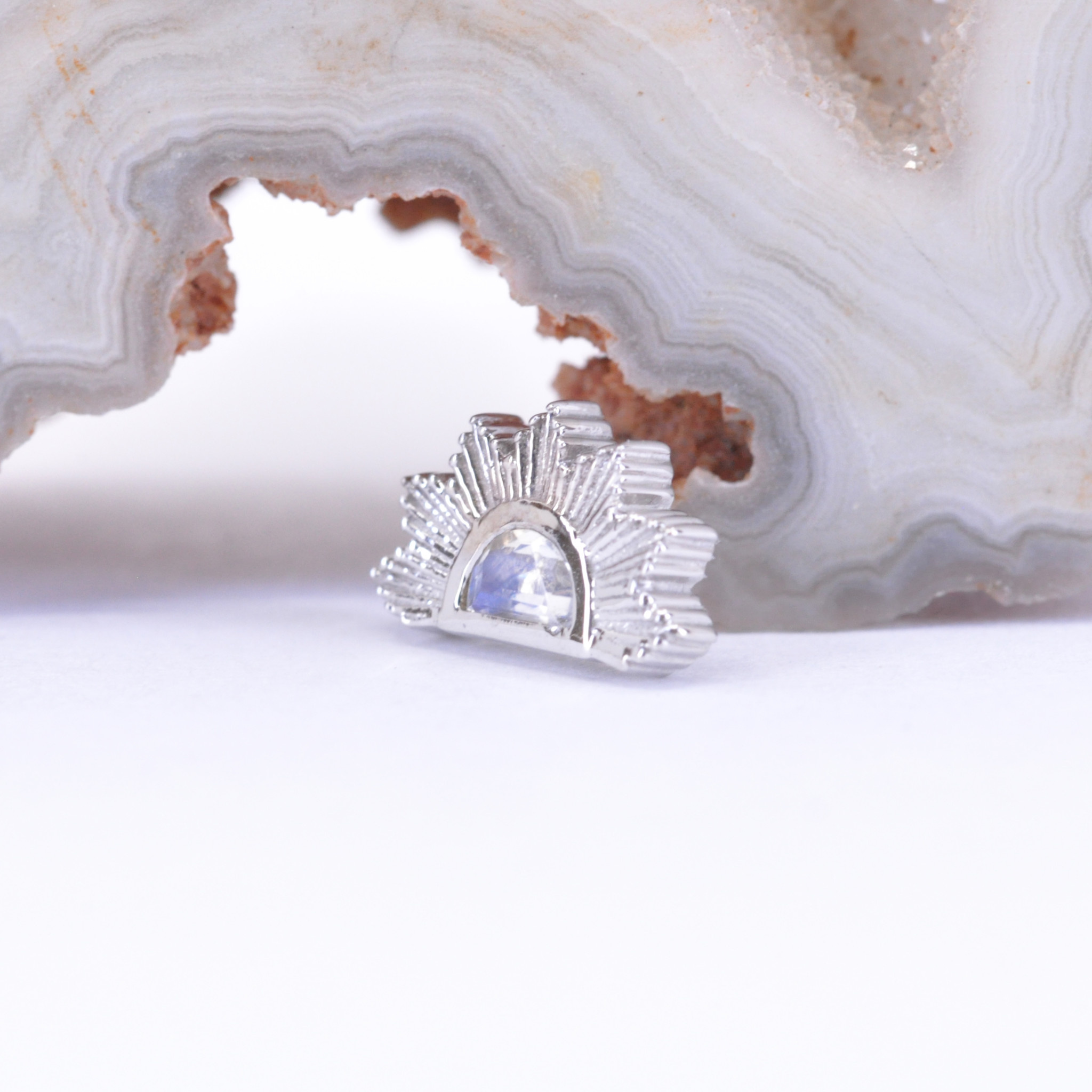 Sterling Silver Goddess Freya Pendant Rainbow Moonstone