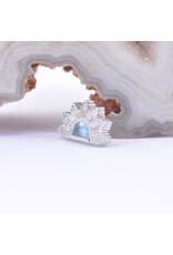 BVLA Himalia with Sandblasted Grade AA Swiss Blue Topaz in 14k White Gold 16g Threaded End by BVLA!